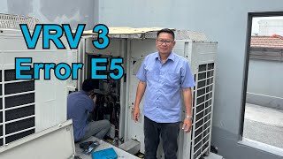 VRV Air conditioner troubleshooting and repair  E5  RXQ   PAY [upl. by Atteyek]