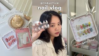 NAIL VLOG🥯 day in my life as a presson nail tech [upl. by Malcolm]