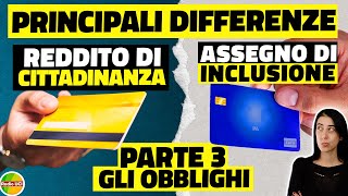 Reddito di Cittadinanza e Assegno di Inclusione principali differenze OBBLIGHI parte 3 [upl. by Colvin]