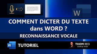 La RECONNAISSANCE VOCALE de WORD  Dicter un texte et sa ponctuation Tutoriel [upl. by Ruffin]