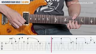 November Rain SOLO de Guitarra  TABS a diferentes velocidades  Guitarraviva [upl. by Koblas]