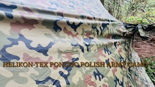 HelikonTex Poncho Polish Army Woodland Camouflage Tarp Emergency Shelter [upl. by Mcmaster]