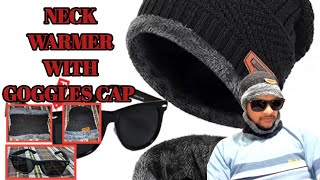 REVIEWING COMBO OF WINTER WITH NECK WARMER WITH GOGGLES CAP [upl. by Jenny]