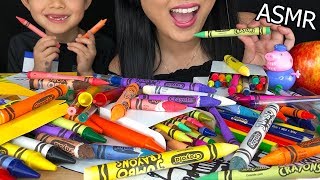 ASMR EDIBLE FOOD SCHOOL SUPPLIES  Eating Edible Prank Crayons amp Fruit  No Talking ASMR PHAN [upl. by Oesile]