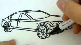 Drawing Of A Car Tutorial [upl. by Marinna341]