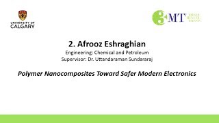 UCalgary Three Minute Thesis 3MT 2018 Peoples Choice  Afrooz Eshraghian [upl. by Norrat]