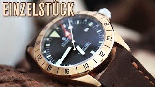 Steinhart Ocean Vintage GMT  Einzelstück  Test  Review Deutsch  Vergoldet  ElCid Strap [upl. by Alena838]