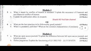 Research and publication Ethics Oct 2021 Question paper VTU  PhD Coursework Examination ShashiKS [upl. by Marcellina266]