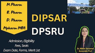 DIPSAR Admission 2024  DIPSAR College of Pharmacy Delhi  DPSRU Counselling  Merit List [upl. by Elamrej]