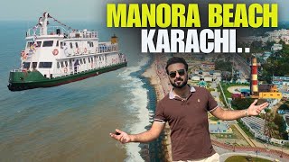 Manora Beach Karachi  Ship Travelling in Sea [upl. by Dnomed591]