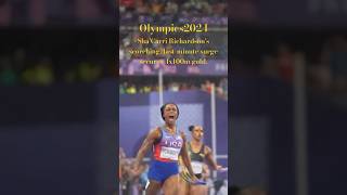 ShaCarri Richardsons scorching lastminute surge secures 4x100m gold olympics2024 viralvideo [upl. by Edac]