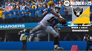 Madden 25 Las Vegas Raiders vs Los Angeles Chargers Week 1 Sim 2024 Full 15 Minute Quarters GamePlay [upl. by Willamina]