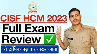 CISF HCM Full Exam Review 2023  CISF HCM 2023 1shift Live Paper Review CISF HCM Exam Analysis 2022 [upl. by Campbell]