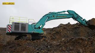 Kobelco SK850 loading rock [upl. by Onairpic992]