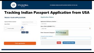 VFS Global Indian Passport Application Tracking or Checking Status from USA [upl. by Kcirdet]