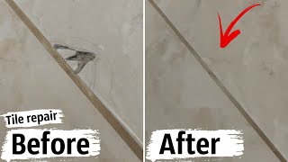 Tile repair Restoration of cracks on a ceramic tile [upl. by Anitnauq]