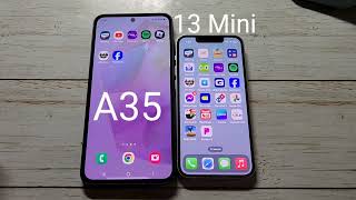 iPhone 13 Mini Vs Samsung A35 Speed Test Comparison [upl. by Faucher]