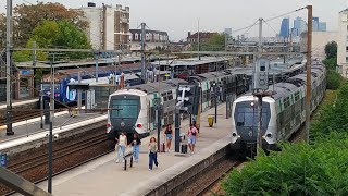 RERTER et Transilien en gare de Houilles CarrièressurSeine [upl. by Dugas]