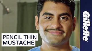 Mustache Styles How to Shave a Pencil Thin Mustache  Gillette [upl. by Creighton]