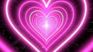 Heart Background💖Pink Tunnel Heart Background Screensaver Video Effects  Heart Lights Background [upl. by Notliw509]