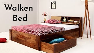 Double Bed  Buy Walken double Bed With Storage Drawers Online Best Price [upl. by Adnarom]