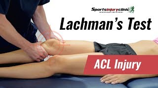 Lachmans Test  ACL Injury [upl. by Drapehs]