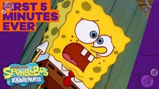 SpongeBobs Official Debut 🦀 The Very FIRST 5 Minutes of SpongeBob [upl. by Latia]