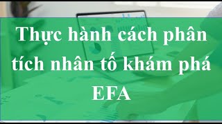 EFAThực hành cách phân tích nhân tố khám phá EFA trong SPSS nhóm MBA thực hiện [upl. by Ahsekahs]