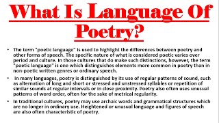 What Is Language Of Poetry  Explanation  Devices  Examples  Questions  Urdu and Hindi  Short [upl. by Esiom]