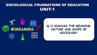 1UNIT1SOCIOLOGICAL FOUNDATIONS OF EDUCATION [upl. by Natan35]