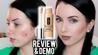 Clinique Beyond Perfecting Foundation  Concealer Review amp DEMO AcneFair Skin [upl. by Nwahsed]