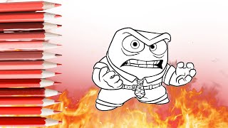 Colorare RABBIA di Inside Out 2 😡🔥 Disegni per bambini disegniperbambini videoperbambini [upl. by Ylahtan603]