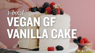 1Bowl Vegan GlutenFree Vanilla Cake  Minimalist Baker Recipes [upl. by Freemon]