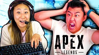 Teaching LIZZY SHARER How To Play Apex Legends [upl. by Einnep694]