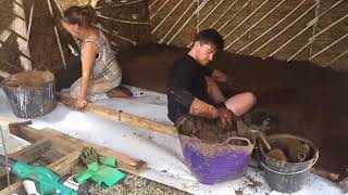 Piso de adobe  Earthen adobe floor 2018  DAY 2 [upl. by Ahseat]