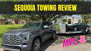 2023 Toyota Sequoia Towing Review [upl. by Hijoung]