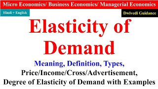 Elasticity of Demand degree of elasticity of demand Price elasticity elasticity of demand bcom [upl. by Nilerual]