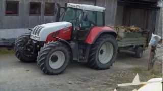 Steyr CVT 130 Miststreuen Part 1 [upl. by Ardys]