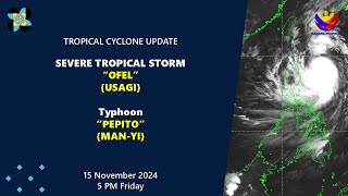 Press Briefing STSOfelPHUsagi TyphoonPepitoPHManyi at 500 PM  November 15 2024Friday [upl. by Idnahr]