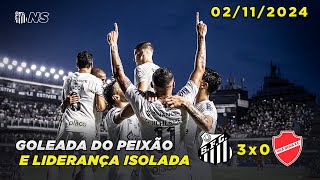 Santos 3x0 Vila Nova  Peixe goleia e fica cada dia mais próximo do acesso 02112024 [upl. by Swirsky]