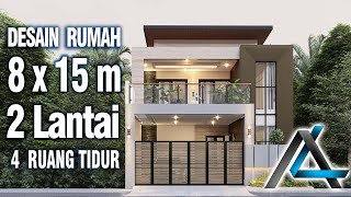 DESAIN RUMAH 8 X 15 METER  PEKANBARU  DESAIN RUMAH MINIMALIS MODERN [upl. by Abixah918]