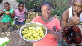 STEW JUNE PLUM EAT IT BY ITSELF OR WITH CRACKERS amp BREAD DELICIOUS😋😋😋😋 [upl. by Acilef]