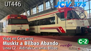 Viajando por el BPT  Viaje en la línea C2 de Cercanías Bilbao UT446  JCV375 [upl. by Ahsain374]