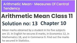 Mean marks obtained by a student in his five subjects are 15 In English he secures 8 marks in Econ [upl. by Nylorak]