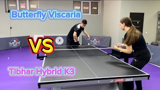 Butterfly Viscaria vs Tibhar K3 лучшее сочетание в 2023 году🔥 настольныйтеннис butterfly бамбей [upl. by Ahseryt]