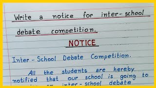 Notice for interschool debate competition IndrajitGoswami0607 [upl. by Maloney715]