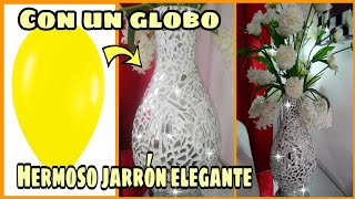 COMO HACER JARRÓN ELEGANTE GRANDEGLOBOCEMENTOESPEJOSDE LUJO [upl. by Ewart445]