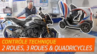 Contrôle technique moto Tout sur le nouvel examen des 2 roues 3 roues et quadricycles [upl. by Nickola]