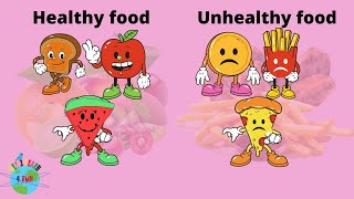 Healthy Vs Unhealthy Food  Healthy and Unhealthy Food Quiz  Learning Video For Kids [upl. by Juliann]