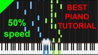 Adele  Skyfall 50 speed piano tutorial [upl. by Harat279]